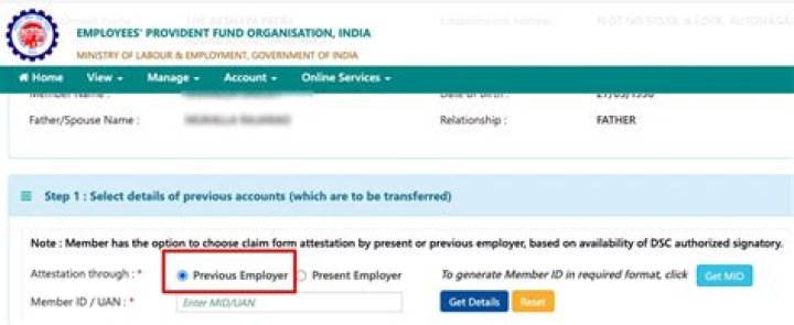 What does it mean when it says previous employer?